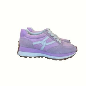 Veronica Beard Goody Lilac Suede Terry Cloth Retro Runner Sneakers Womens 7M